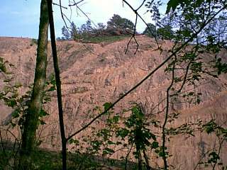 One of two close-in photos showing the effects of clearcutting and grading activities on the ridge.